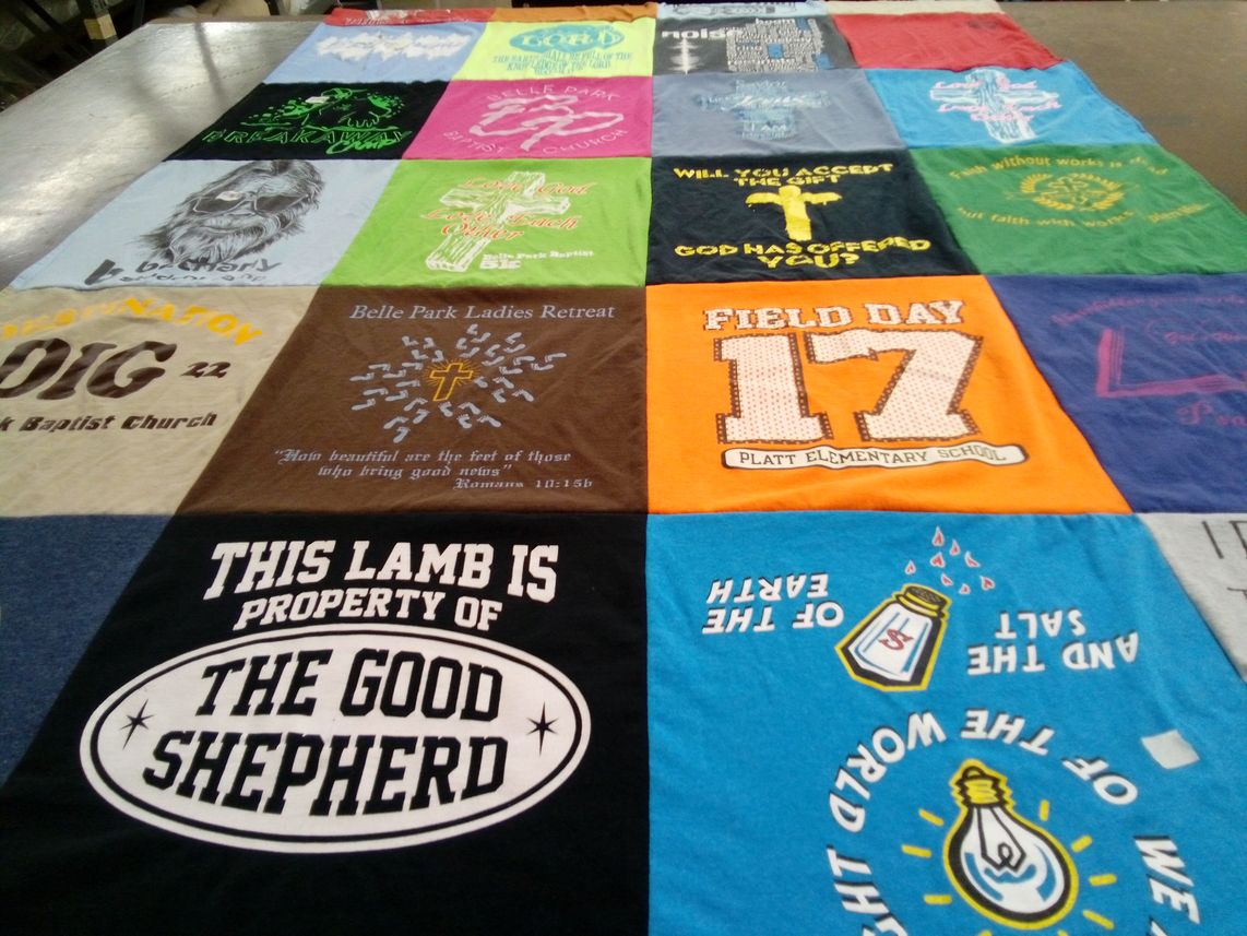 T-shirt quilt from platt elementary school by Carol from LA