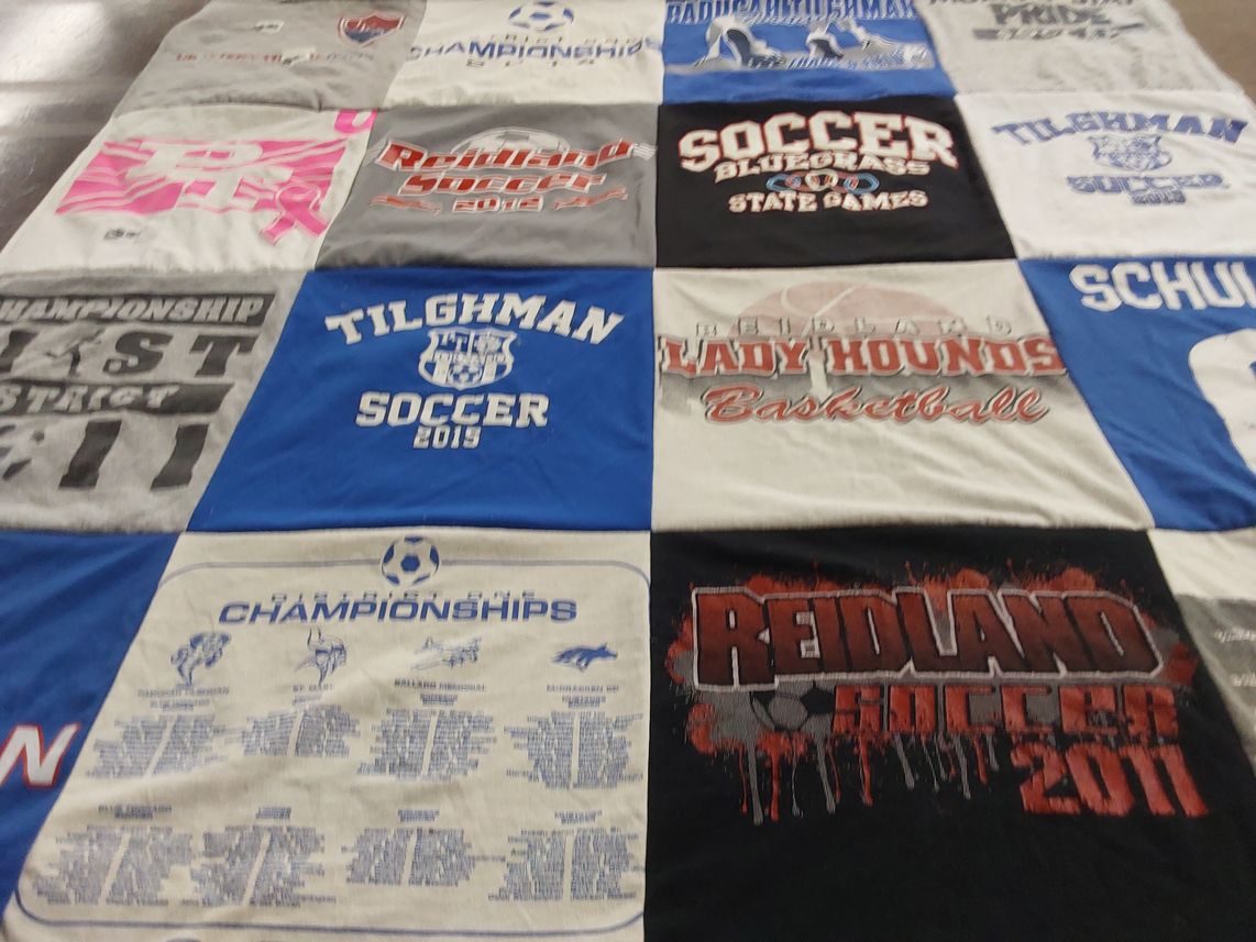T-shirt quilt featuring tilghman soccer, redland soccer by Amber from KY
