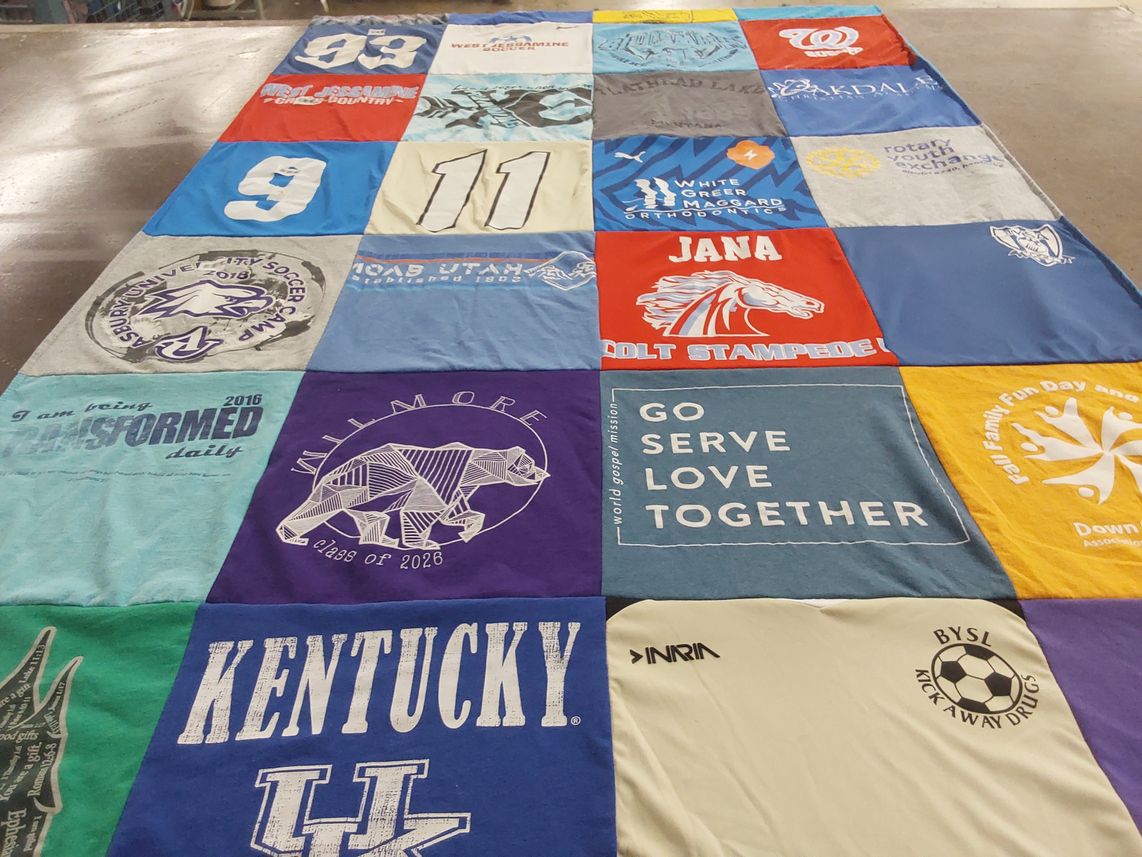 T-shirt quilt featuring colt stampede by Melissa from KY