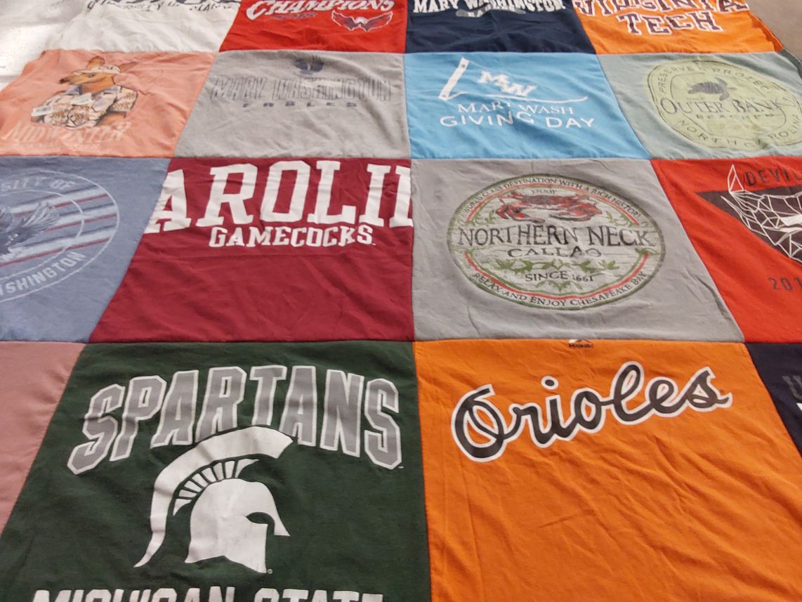 T-shirt quilt from mary washington university, university of south carolina by Katherine from VA