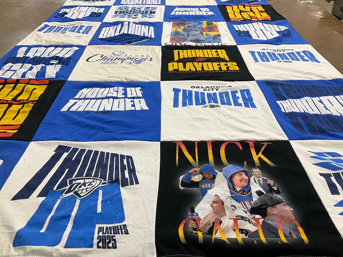 T-shirt quilt featuring oklahoma city thunder by Beth from OK