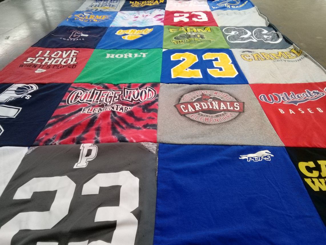 T-shirt quilt featuring wildcats baseball by Julie from IN