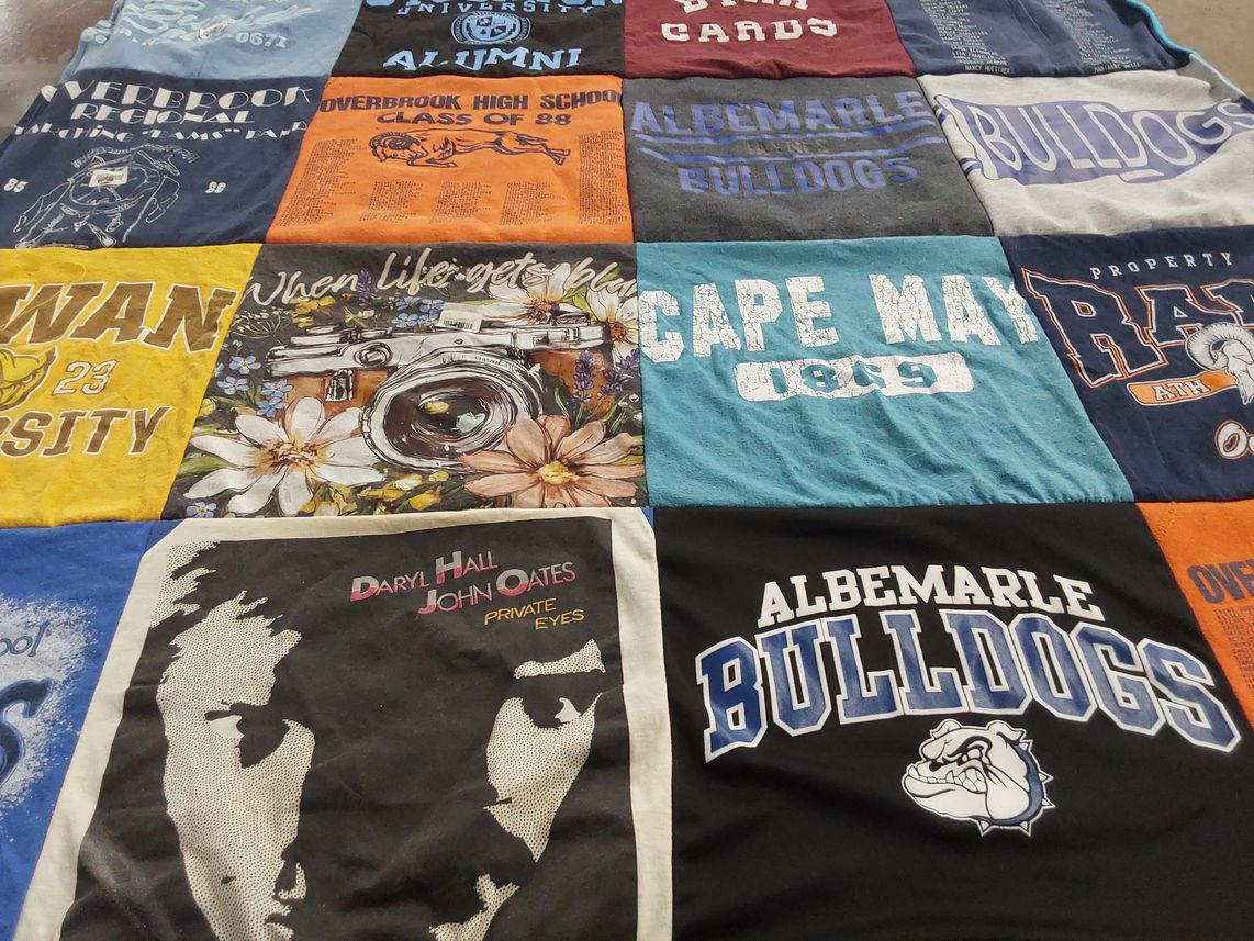 T-shirt quilt featuring albemarle bulldogs by Marjorie from NC