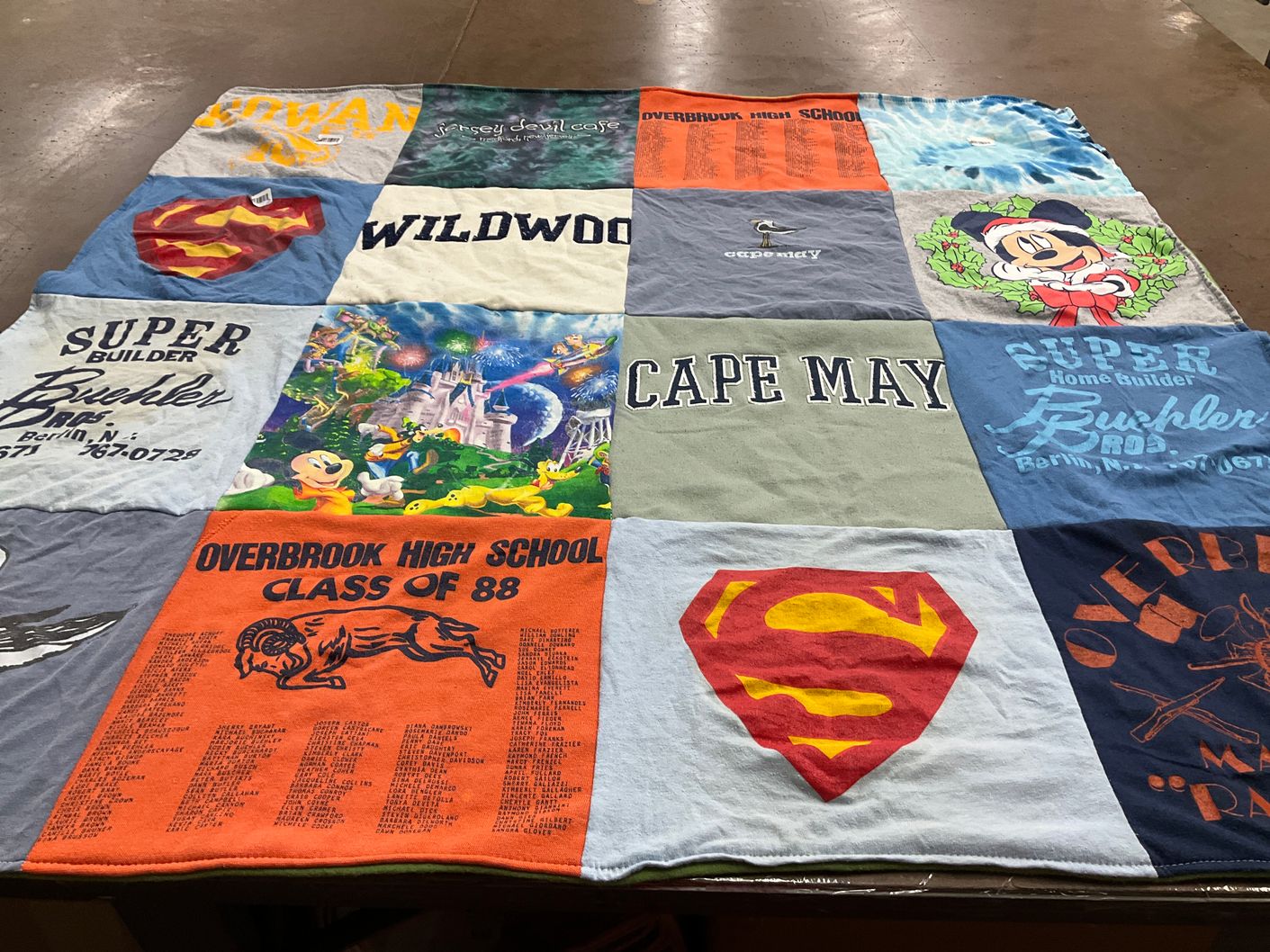 T-shirt quilt from overbrook high school by Marjorie from NC