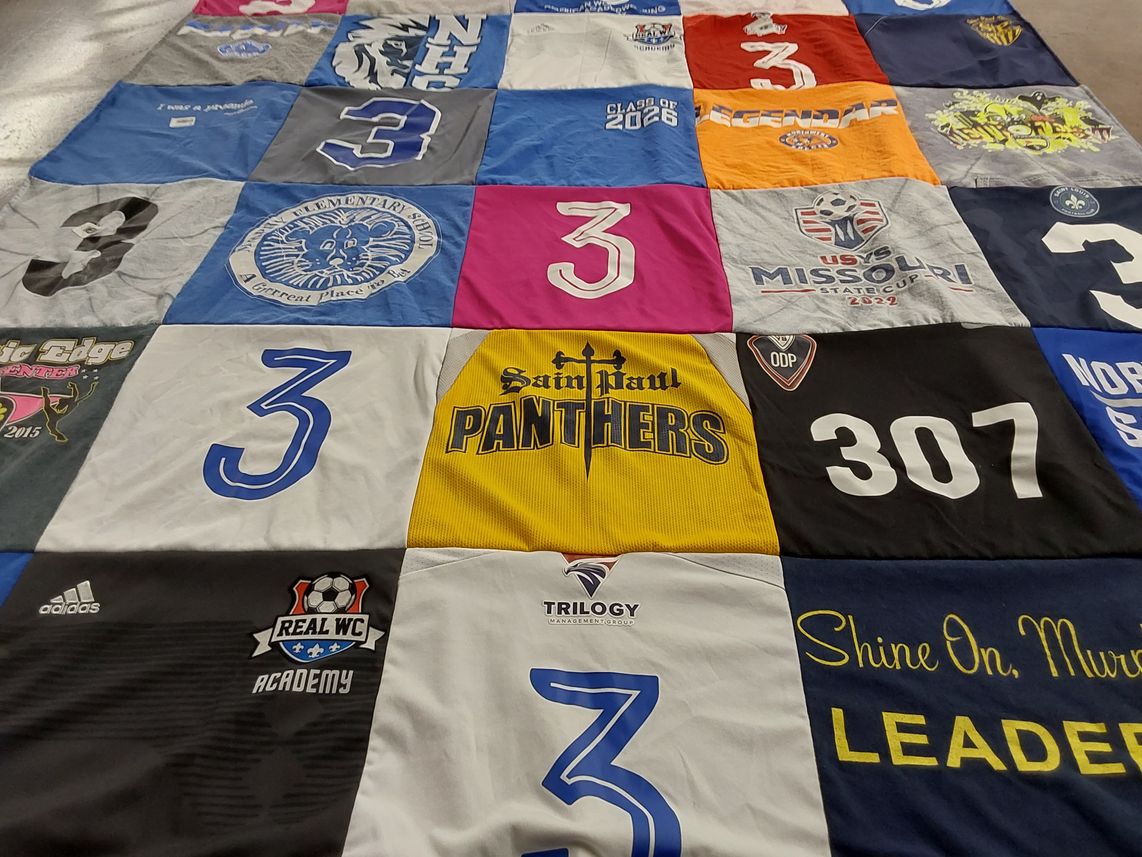 T-shirt quilt from st. paul high school by Stacey from MO
