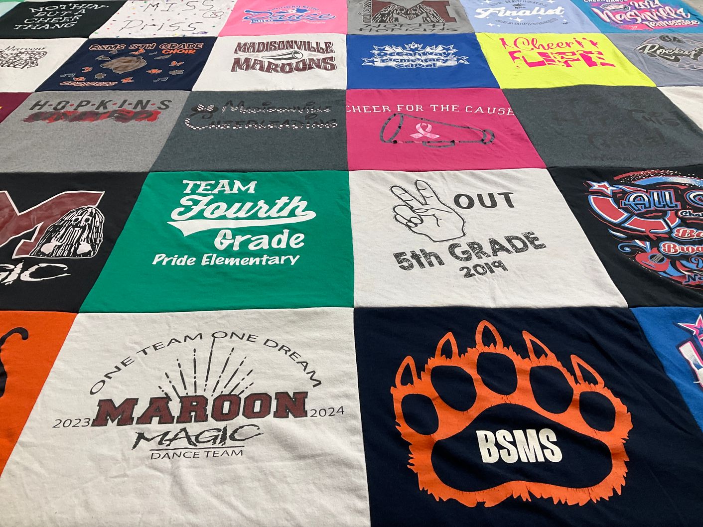 T-shirt quilt from pride elementary school by Jaymi from KY