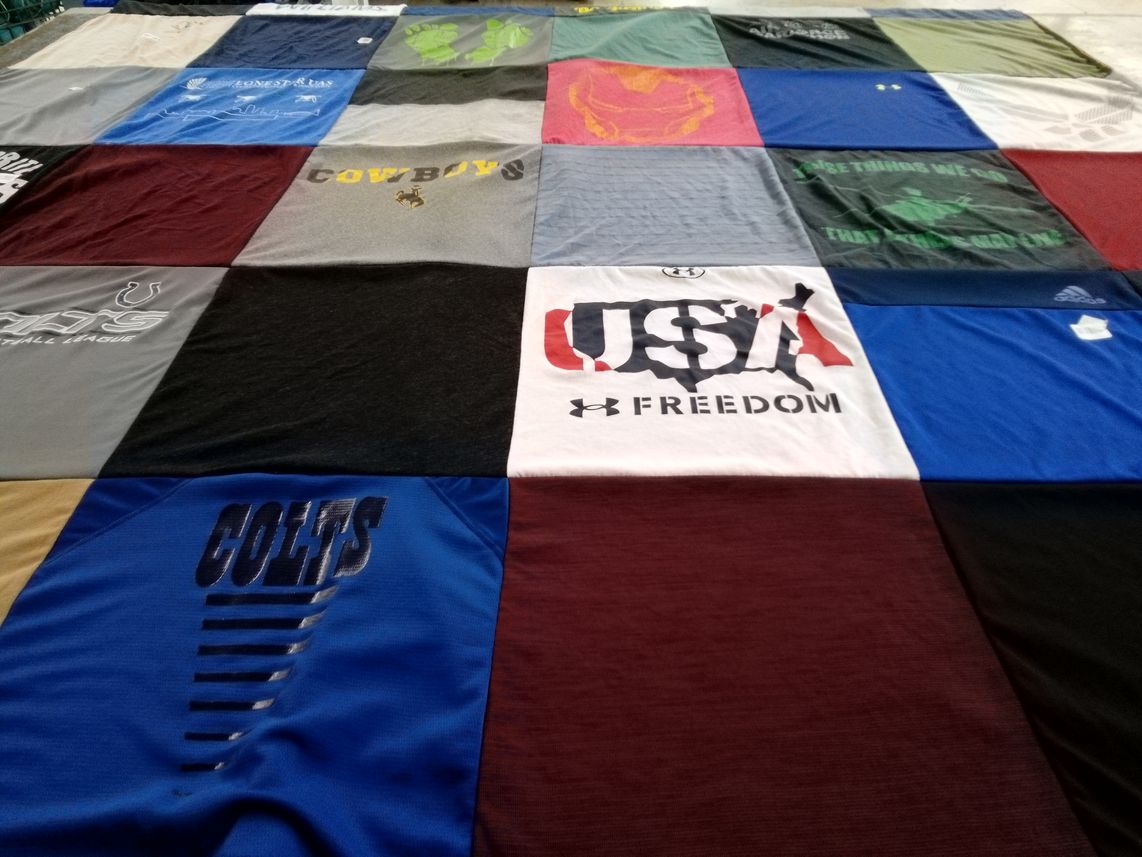 T-shirt quilt featuring indianapolis colts, wyoming cowboys by Aloura from WY
