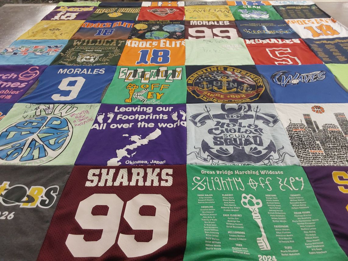 T-shirt quilt featuring great bridge marching wildcats by Sandra from VA