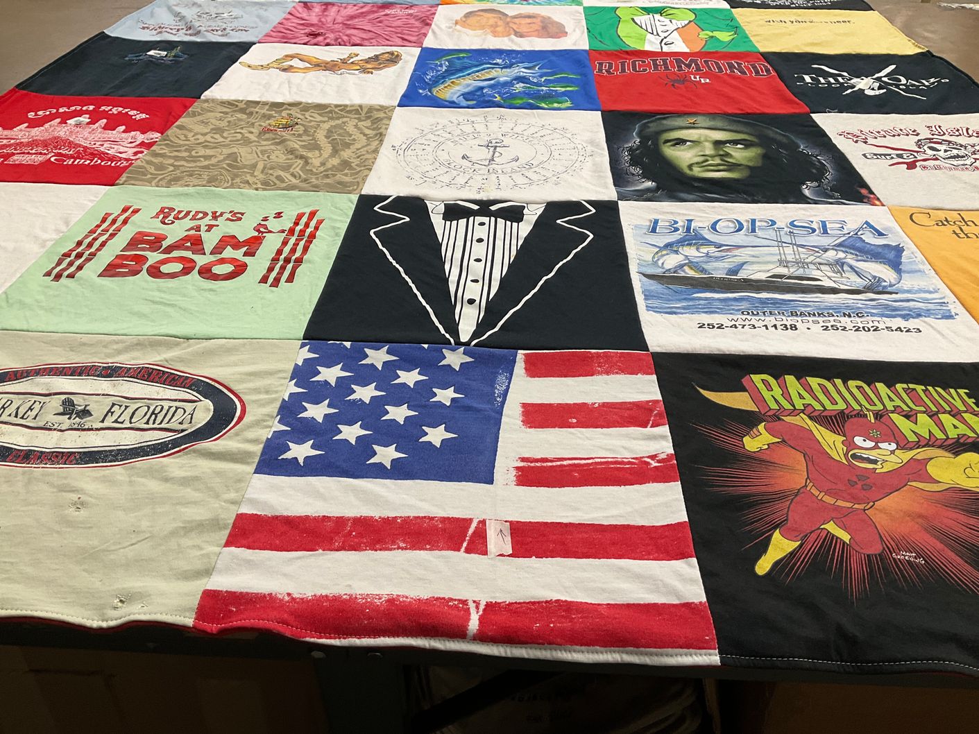 T-shirt quilt with outer banks, beaches themes by Callie from VA