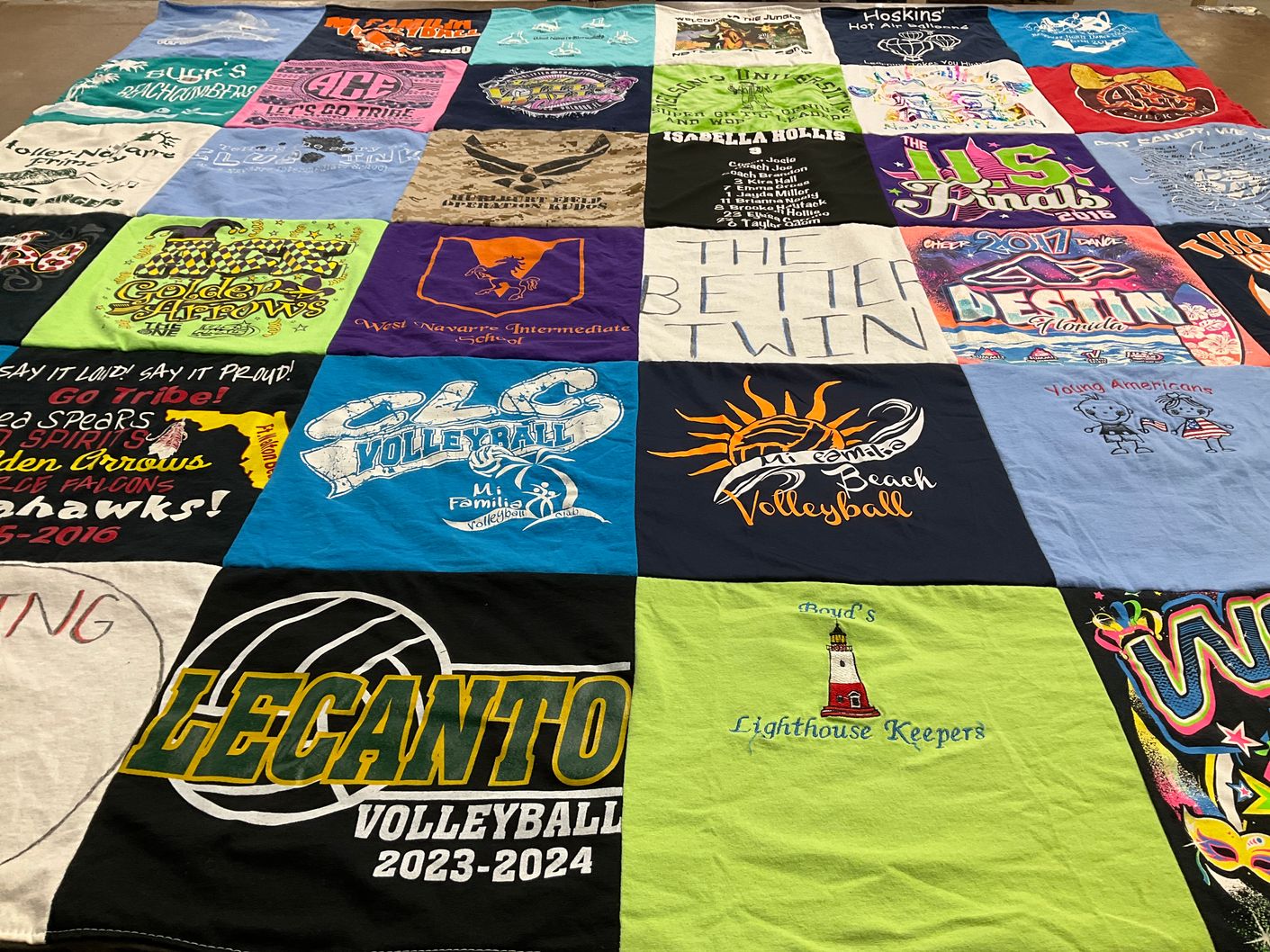 T-shirt quilt featuring lecanto volleyball, west navarre intermediate volleyball by Julie from FL