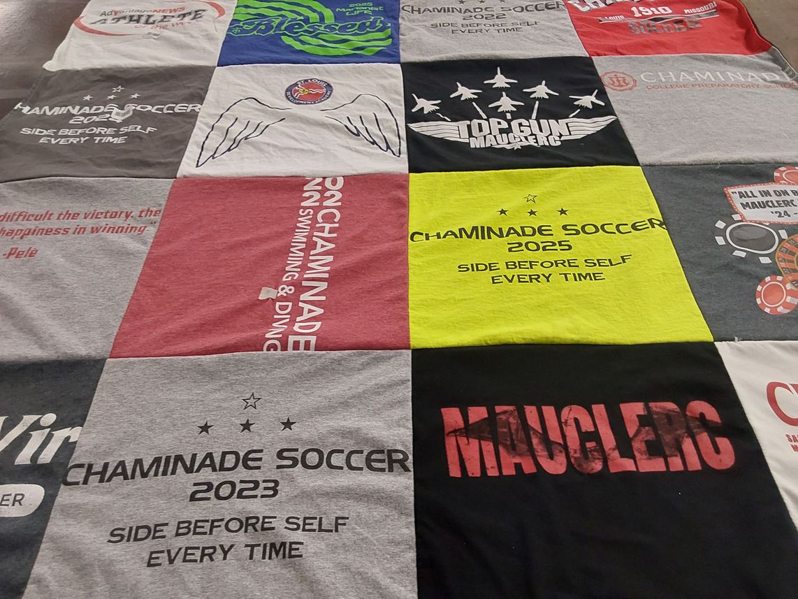 T-shirt quilt featuring chaminade soccer by Catherine from IL