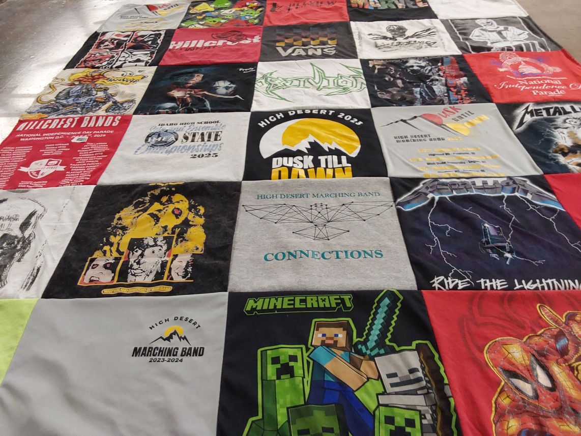 T-shirt quilt from high desert high school, edlodge high school by Andrea from ID