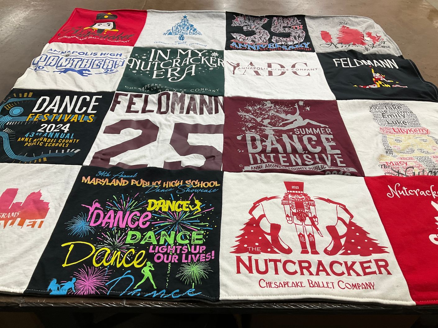 T-shirt quilt from annapolis high school by Christine from MD