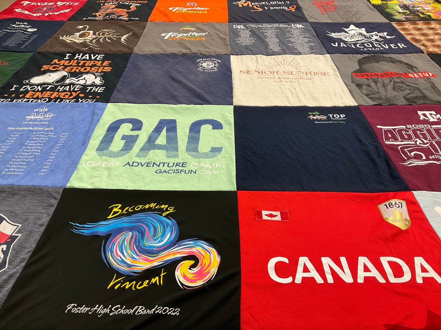 T-shirt quilt from foster high school by Sean from TX