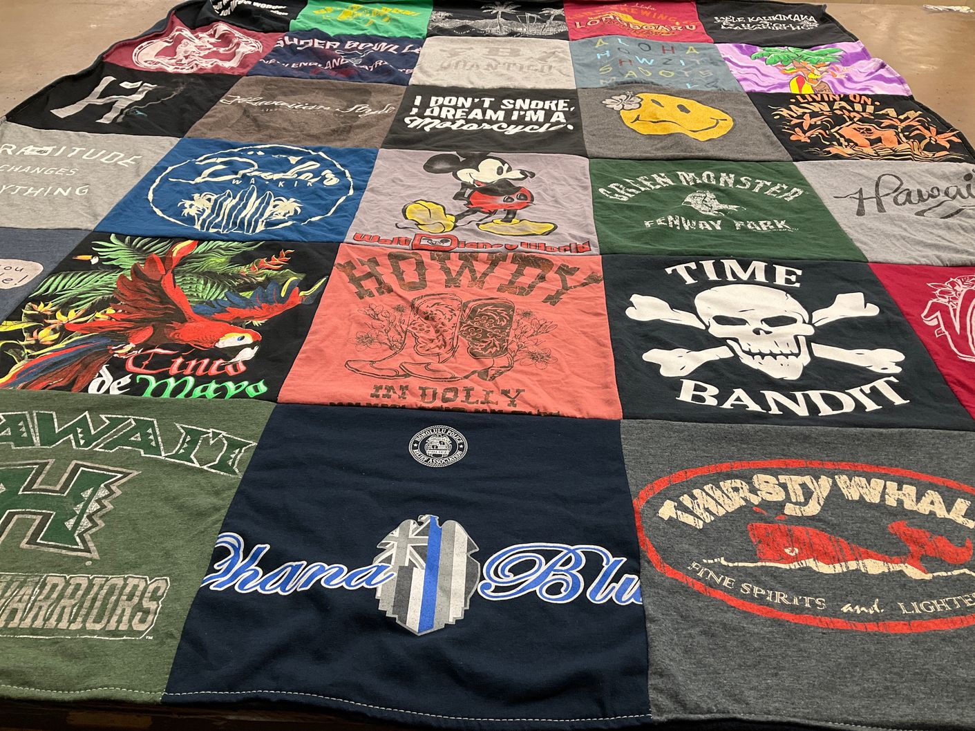 T-shirt quilt featuring hawaii warriors by Deborah from MA
