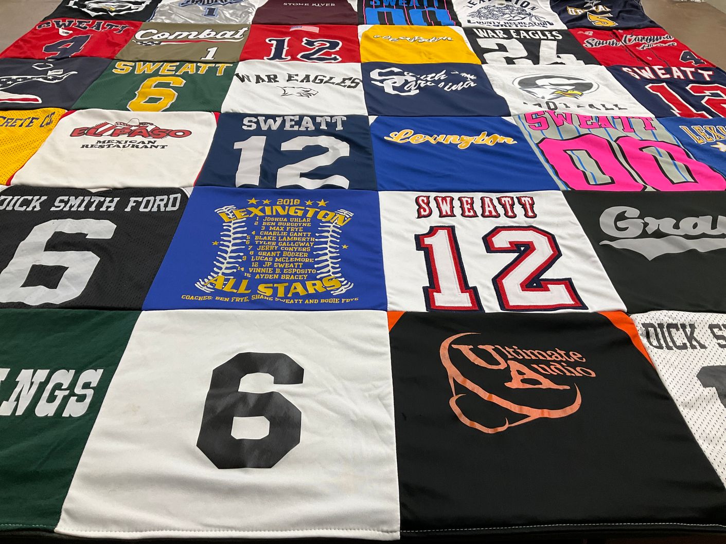 T-shirt quilt featuring war eagles by Hope from SC