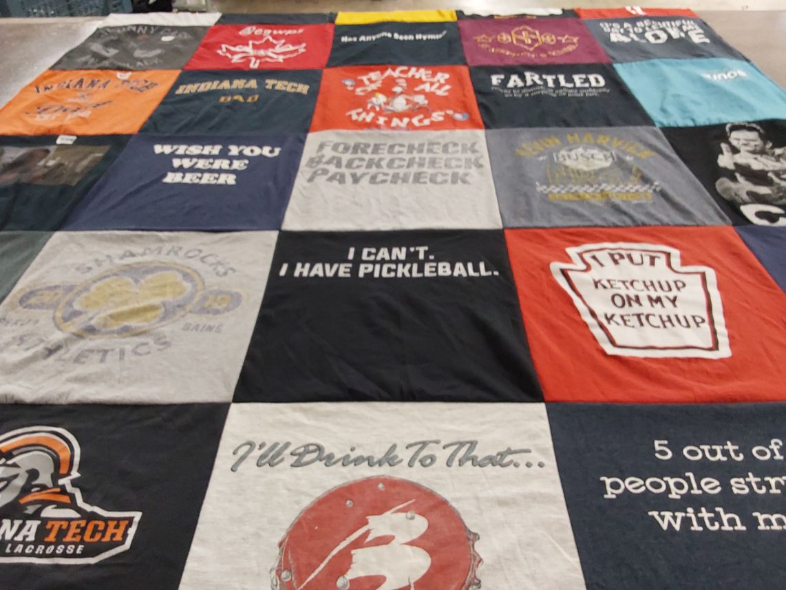 T-shirt quilt featuring indiana tech lacrosse by Jennifer from IN