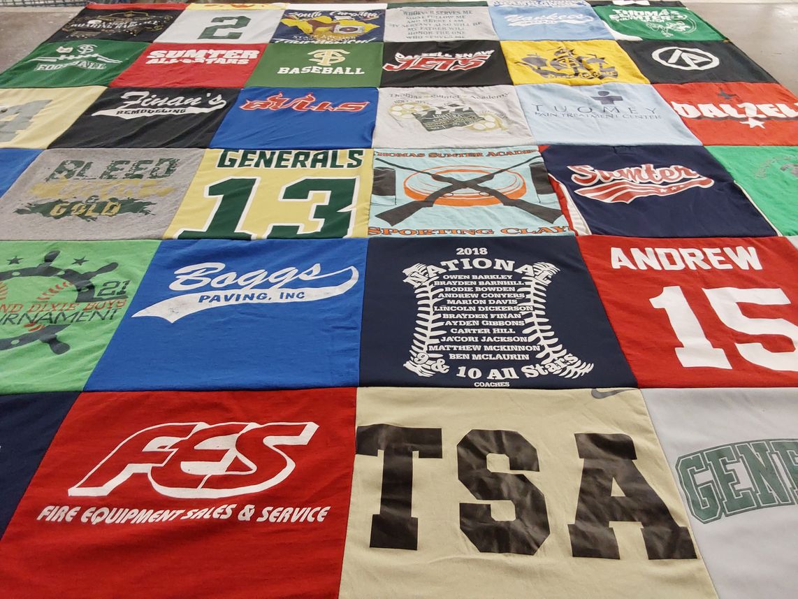 T-shirt quilt featuring generals baseball team by Stephanie from SC