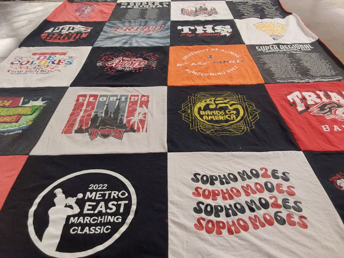 T-shirt quilt featuring triad high school marching band by Brandy from IL