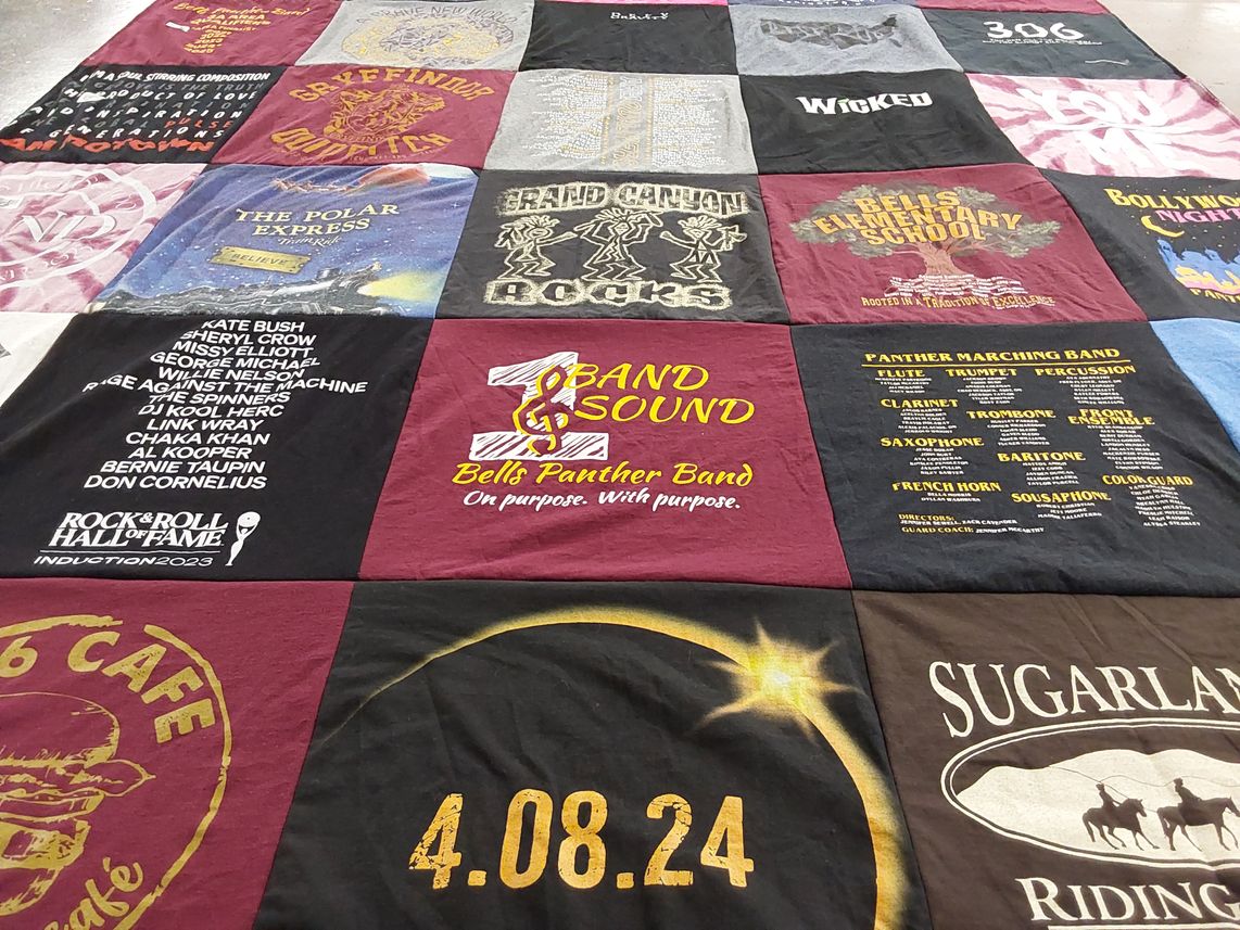 T-shirt quilt featuring bell's panther band by Diana from TX