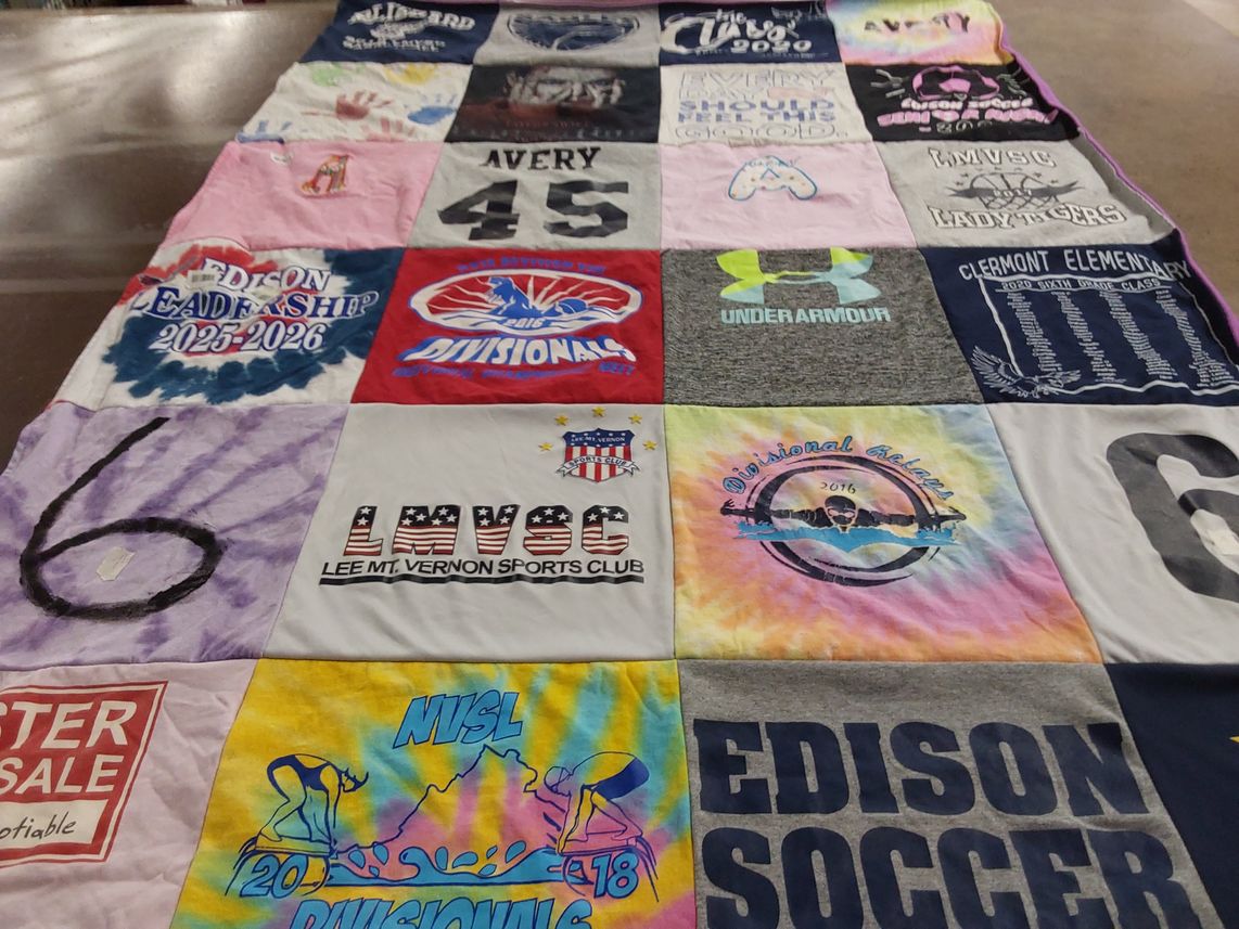 T-shirt quilt featuring lee mt vernon sports club by Danielle from VA