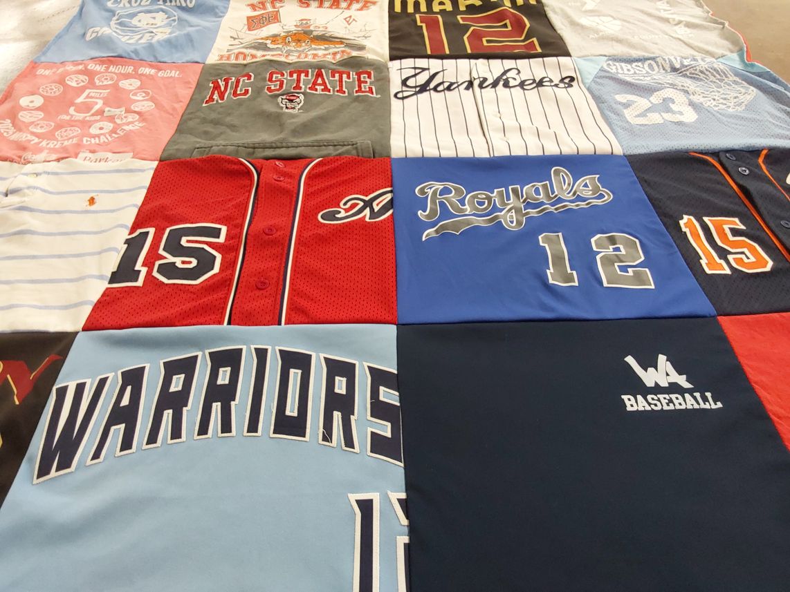 T-shirt quilt featuring new york yankees, kansas city royals by Dana from NC