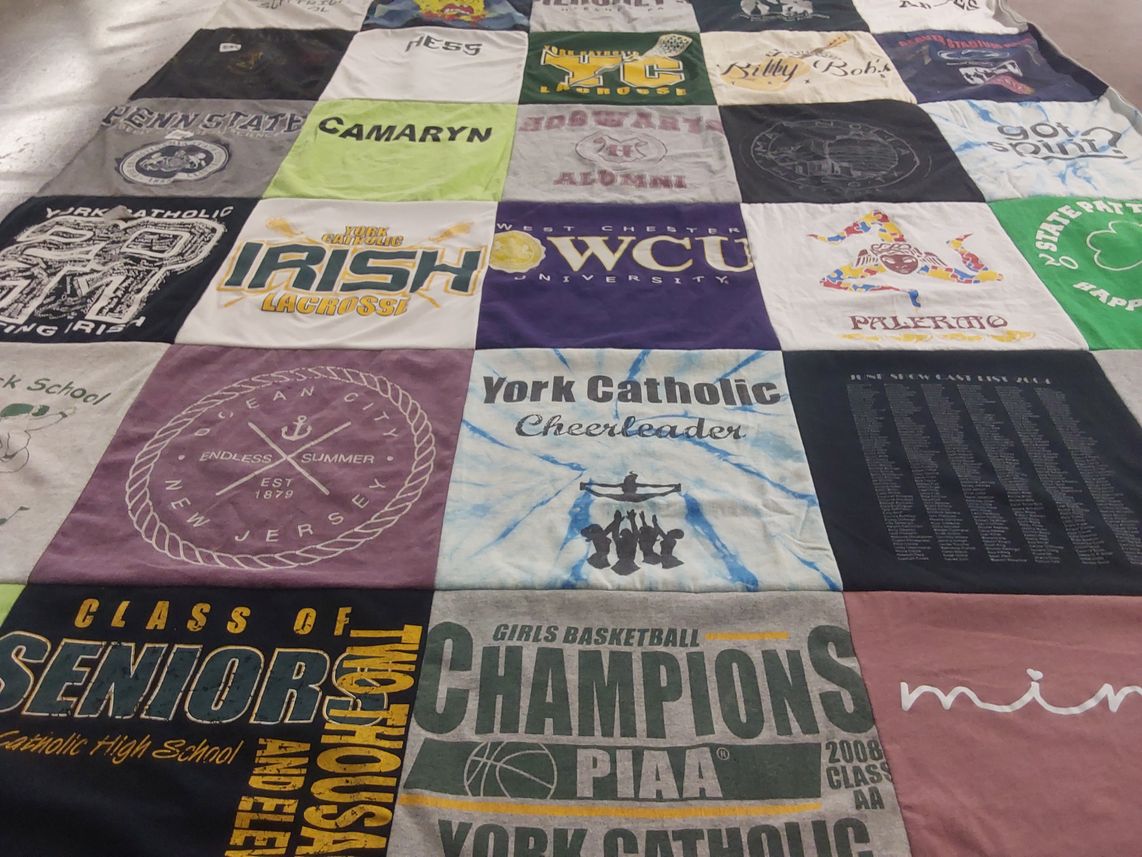 T-shirt quilt featuring york catholic high school girls basketball team by Camaryn from VA