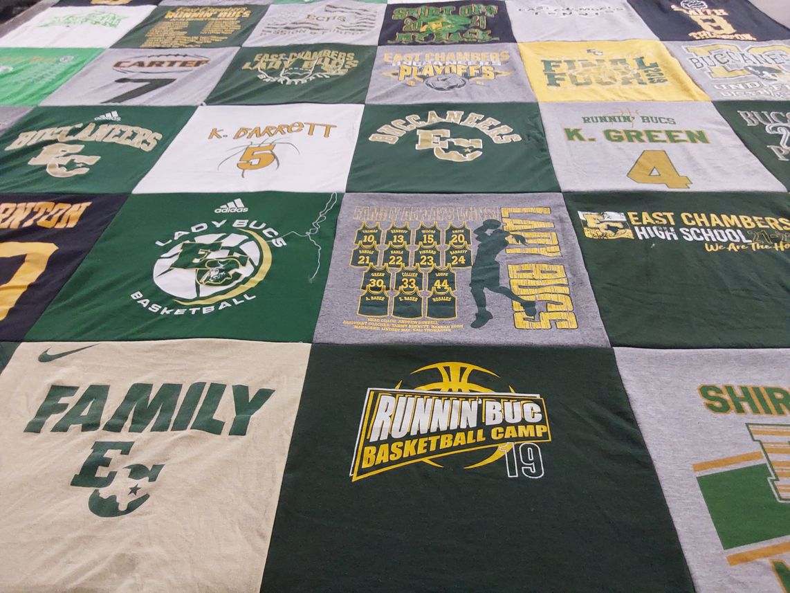 T-shirt quilt featuring lady bucs basketball, buccaneers basketball by Dakota from TX
