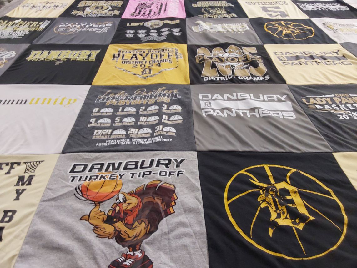 T-shirt quilt featuring danbury panthers by Dakota from TX