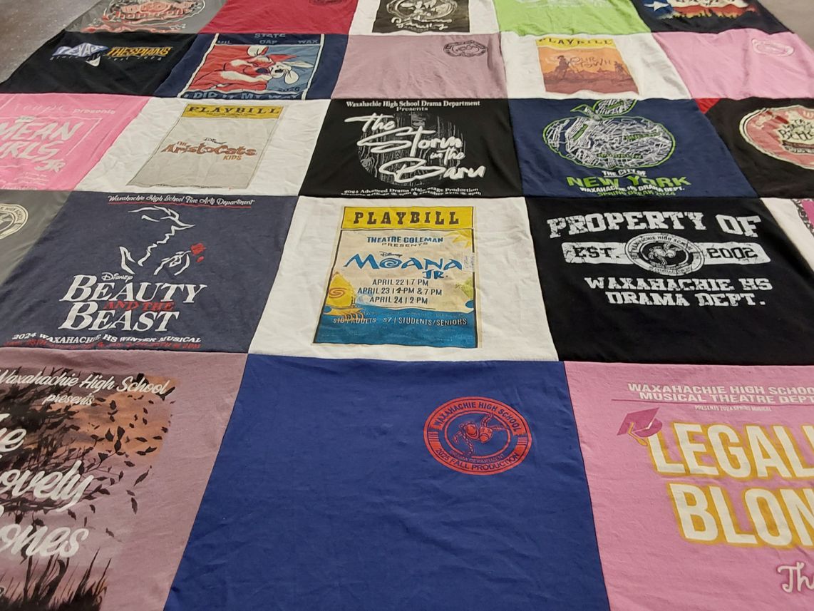 T-shirt quilt from waxahachie high school by Jamie from TX