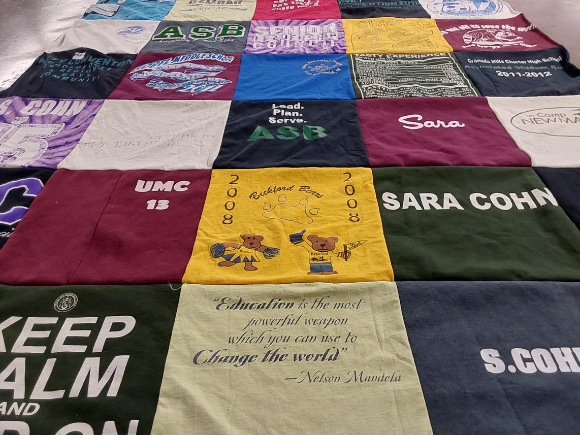 T-shirt quilt from beckerford middle school, grand hills charter middle school by Robert from CA