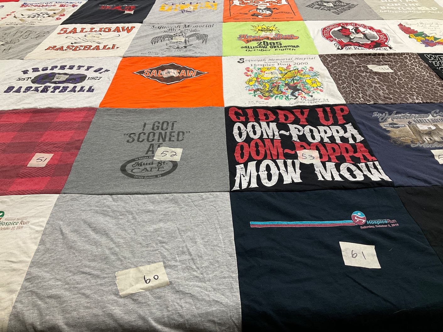 T-shirt quilt from sallisaw high school by Tammy from OK