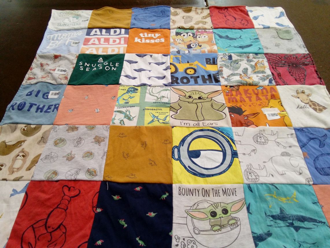 T-shirt quilt with animals, cartoons themes by Brittney from VA