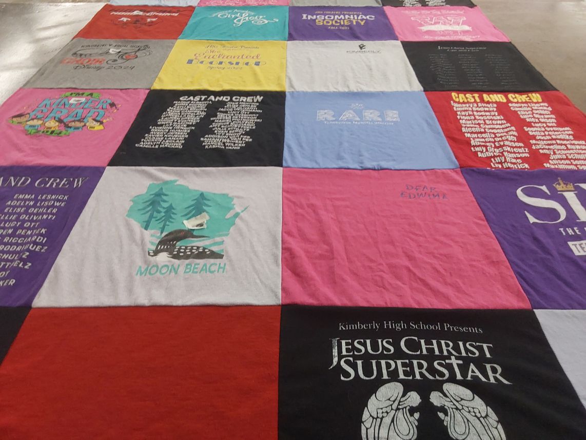 T-shirt quilt from kimberly high school by Kathleen from WI