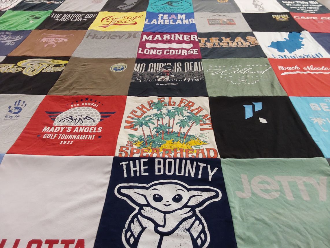 T-shirt quilt featuring lakeland high school, mariner high school by Nicole from NJ