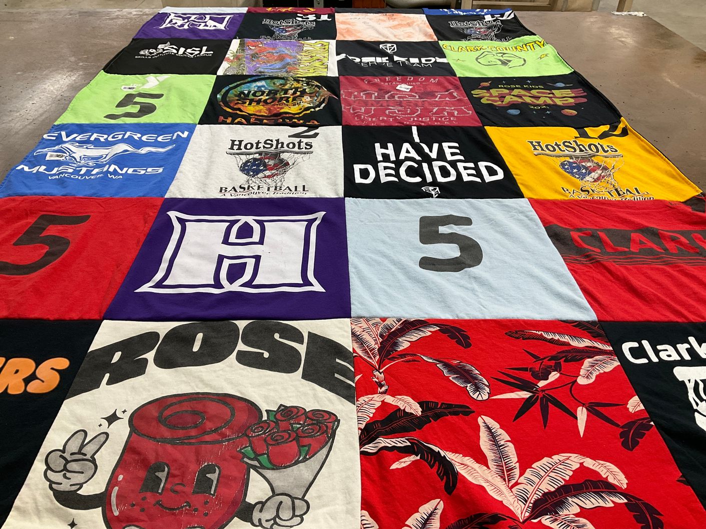 T-shirt quilt featuring hotshots basketball by Sara from WA