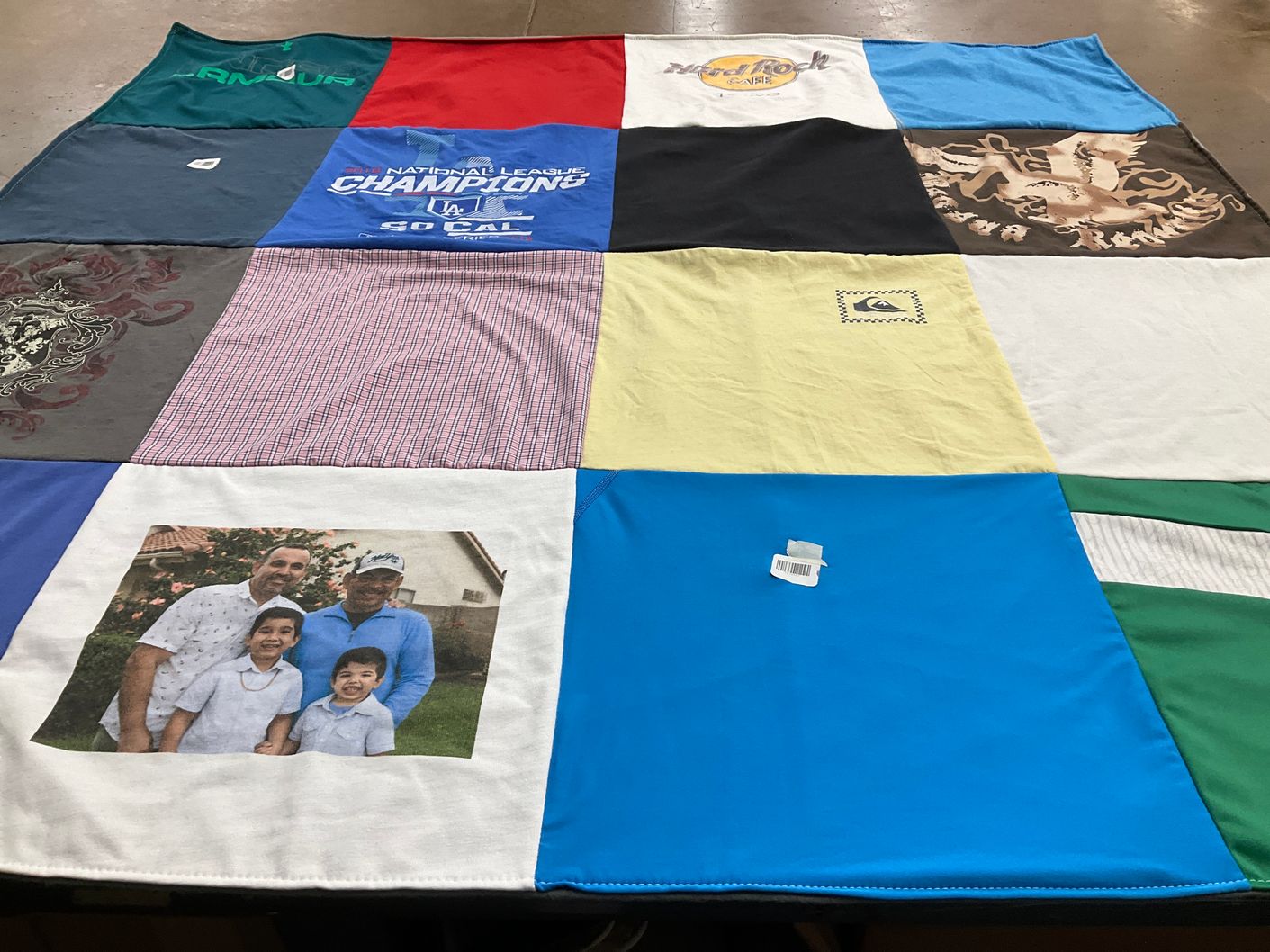 T-shirt quilt with family, photography themes by Erica from CA