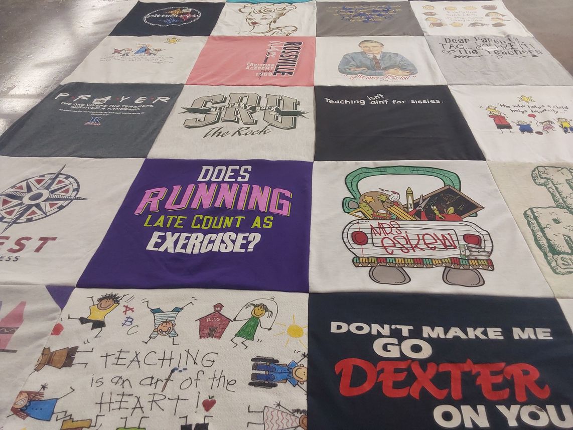 T-shirt quilt from rossville high school by Teresa from TN
