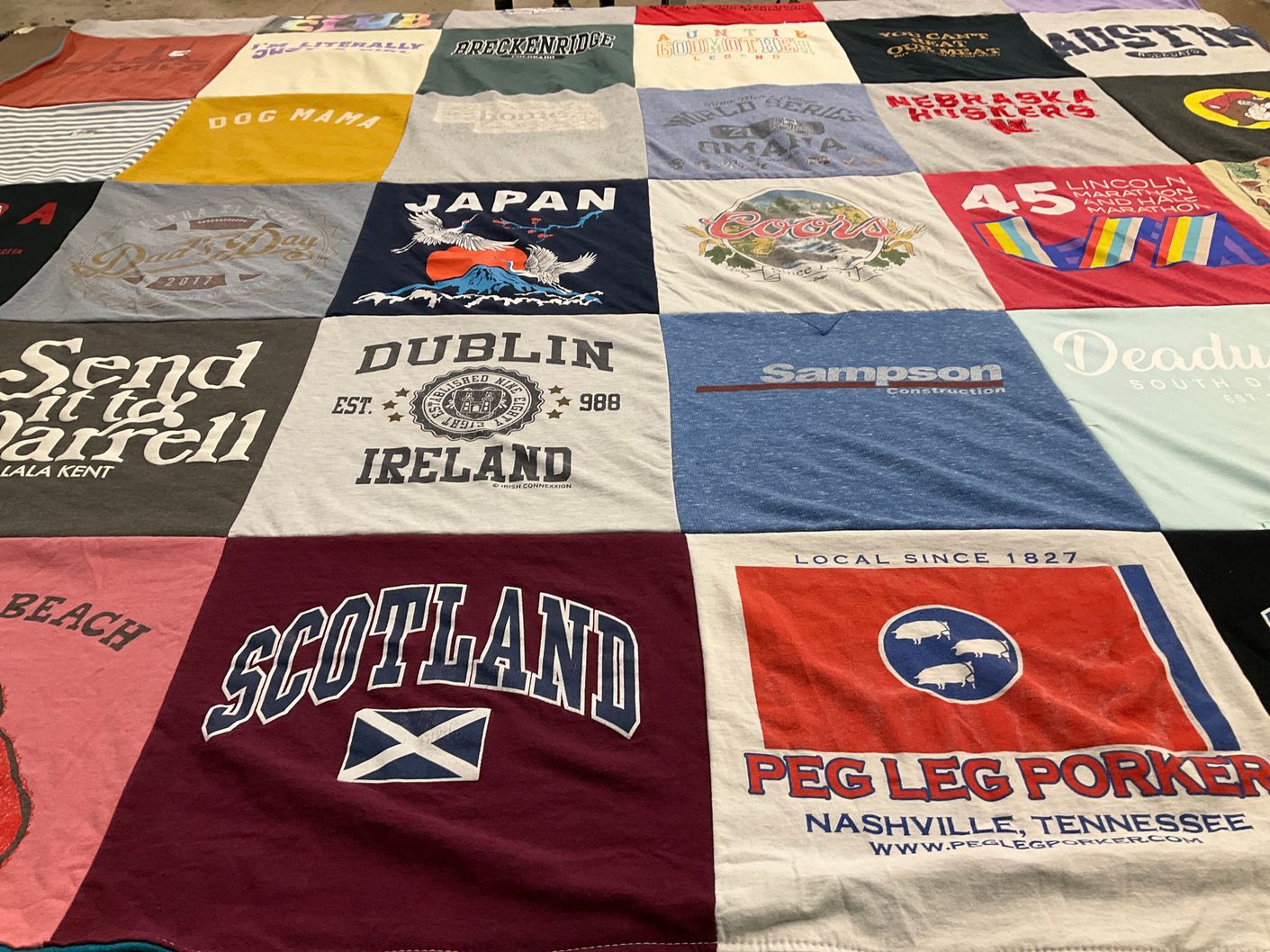 T-shirt quilt featuring nebraska corn huskers by Mackenzie from TX
