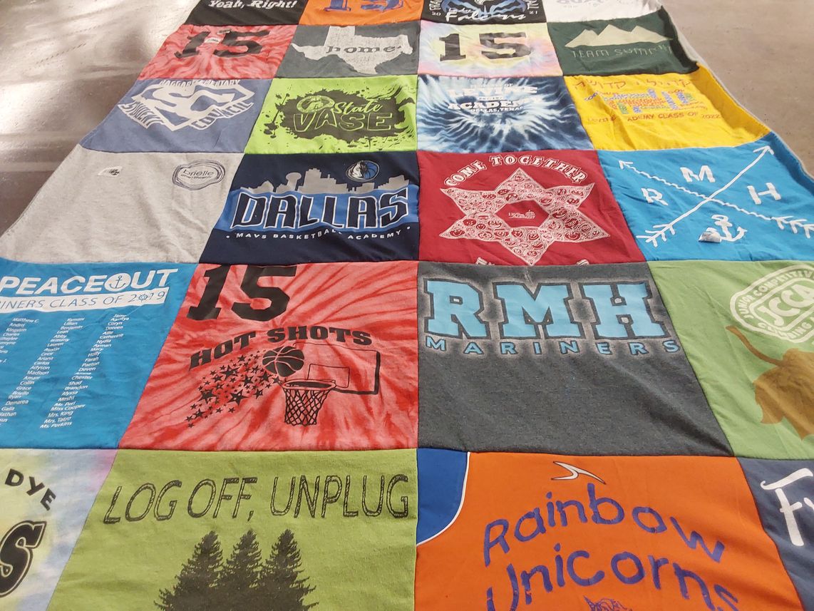 T-shirt quilt featuring dallas mavs basketball academy by Lauren from TX