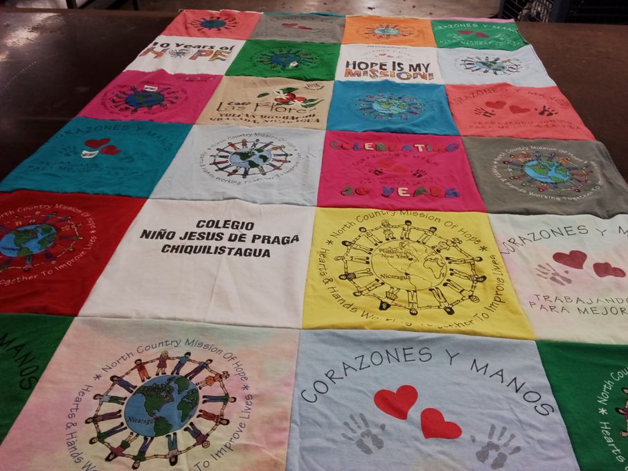 T-shirt quilt from colegio niño jesus de praga by Bonnie from NY