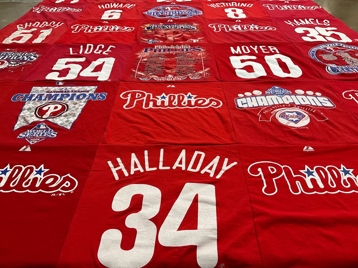 T-shirt quilt featuring philadelphia phillies by Matthew from PA