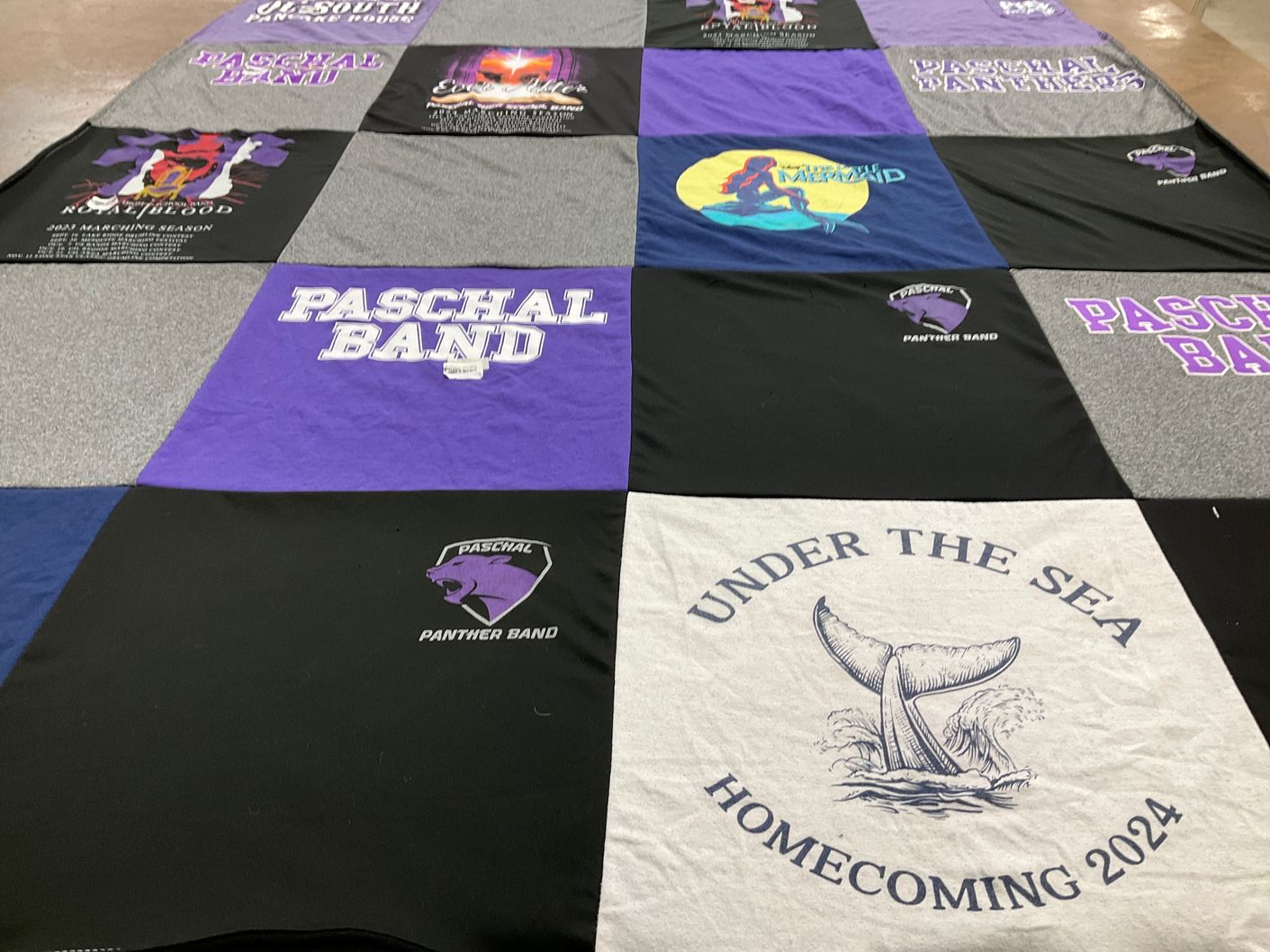 T-shirt quilt from paschal high school by Gloria from TX