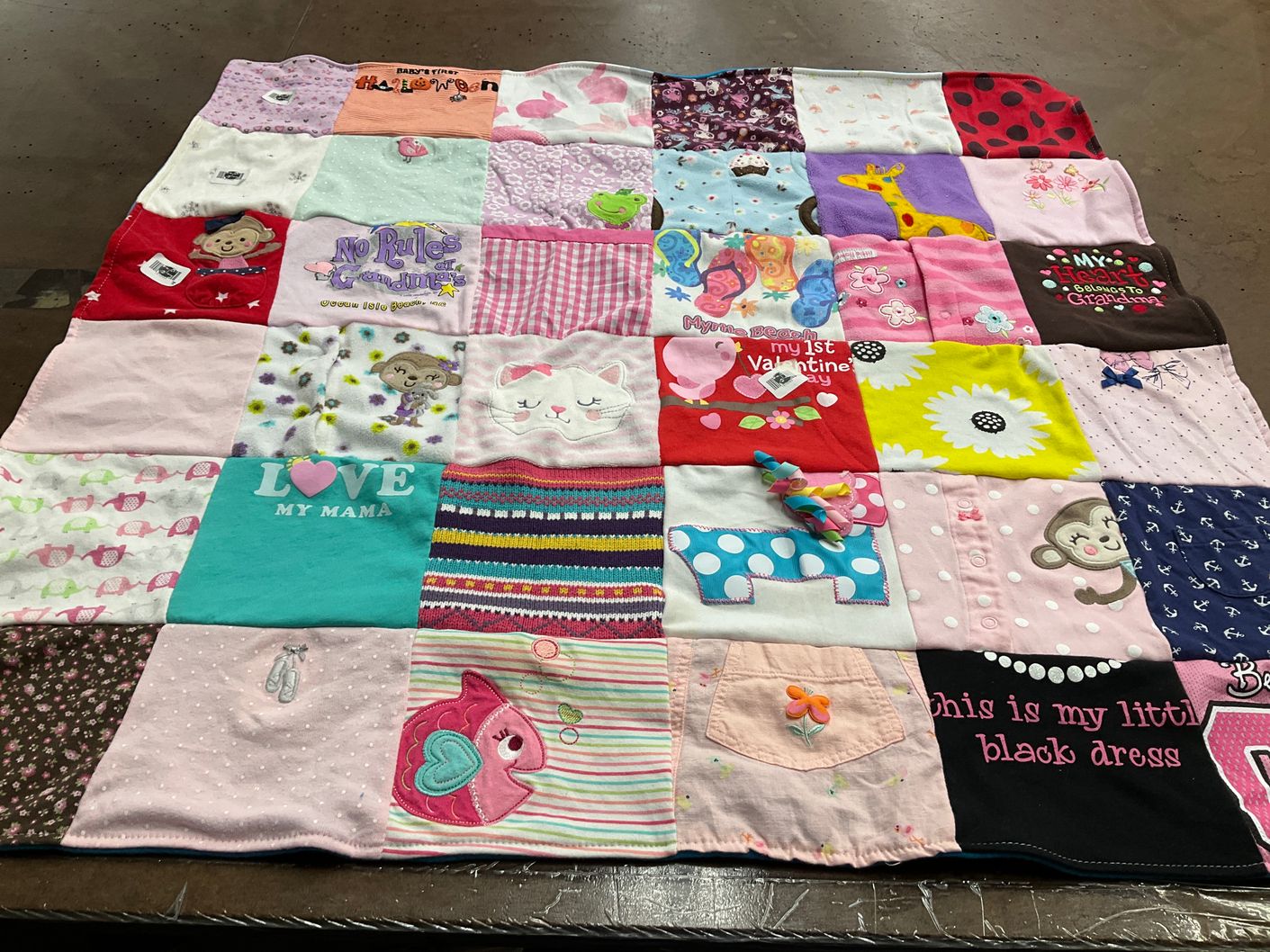 T-shirt quilt with children, love themes by Lori from NC