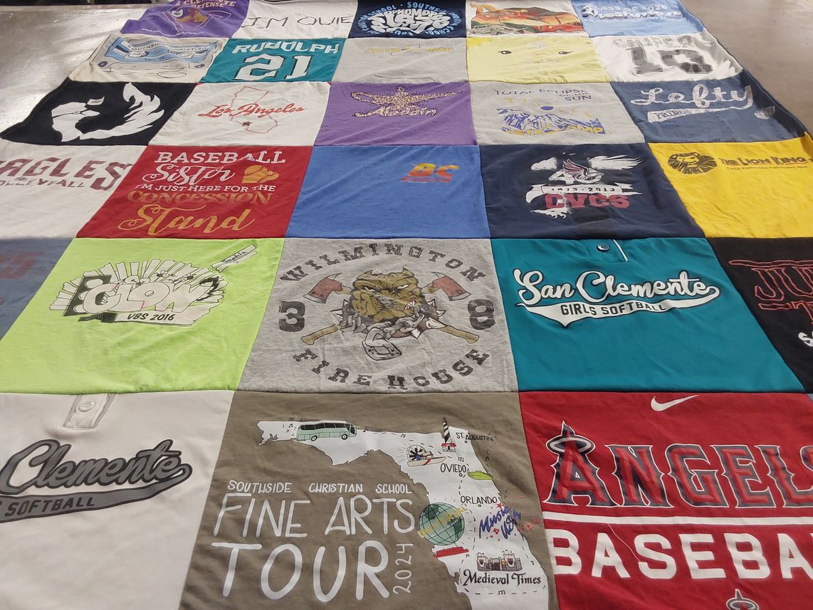 T-shirt quilt featuring angels baseball by Jenny from SC