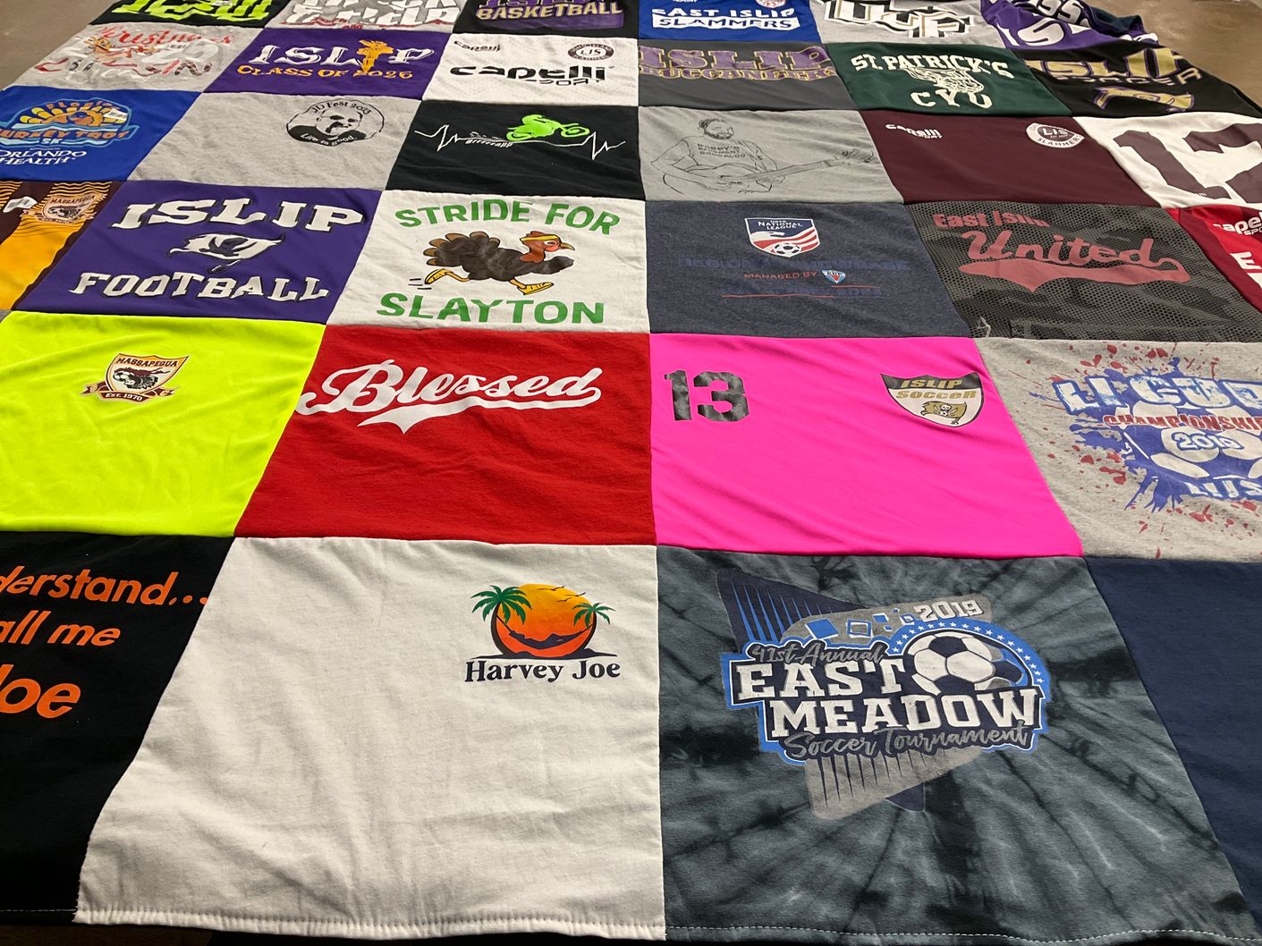 T-shirt quilt featuring east islip united by Summer from NY