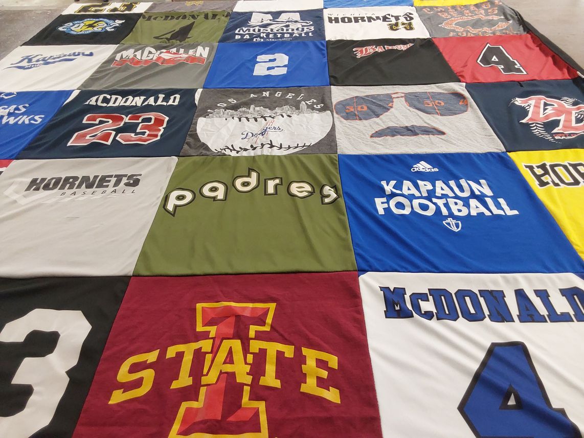 T-shirt quilt featuring kapuan football, mcdonald hornets by Michelle from KS
