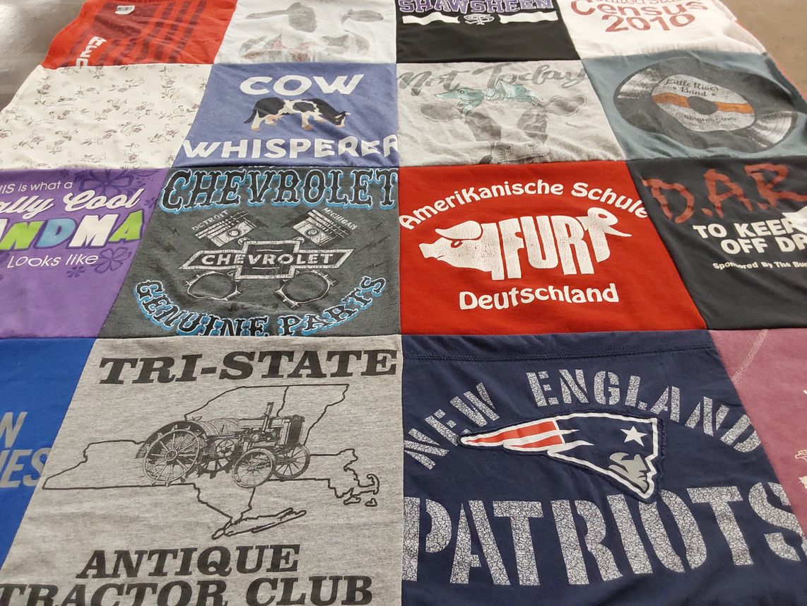 T-shirt quilt featuring new england patriots by Leslie from MA