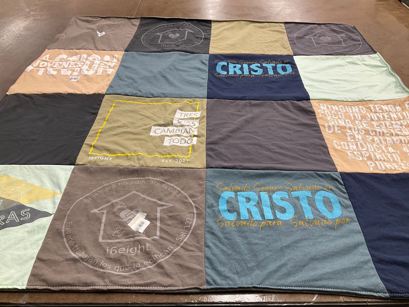 T-shirt quilt with youth, faith themes by Lisa from AZ