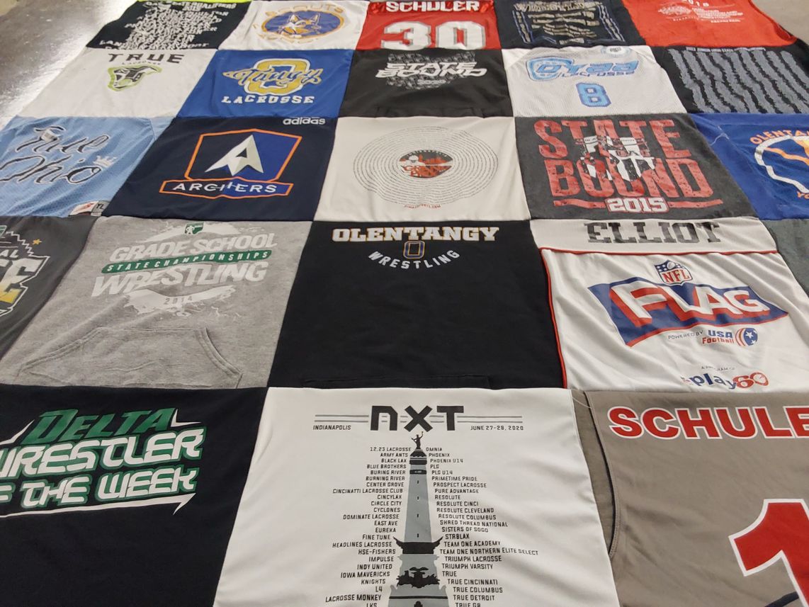 T-shirt quilt featuring archers by abbey from OH
